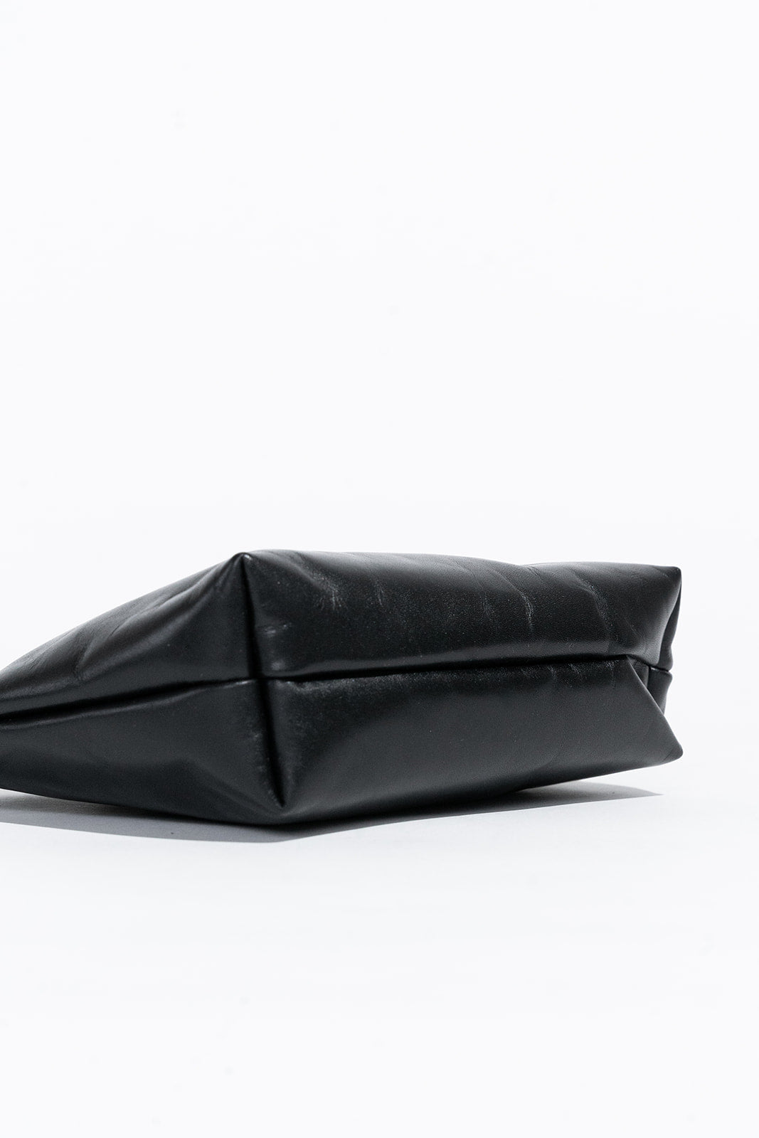 Naomi | Space Black Leather Zipper Clutch