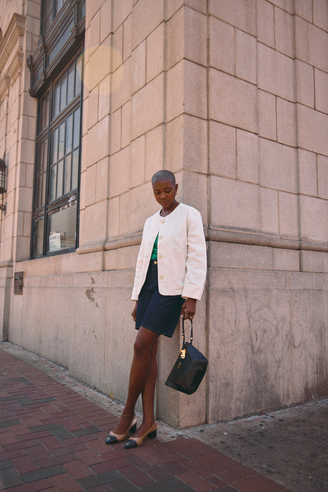 Naomi | Space Black Leather Zipper Clutch