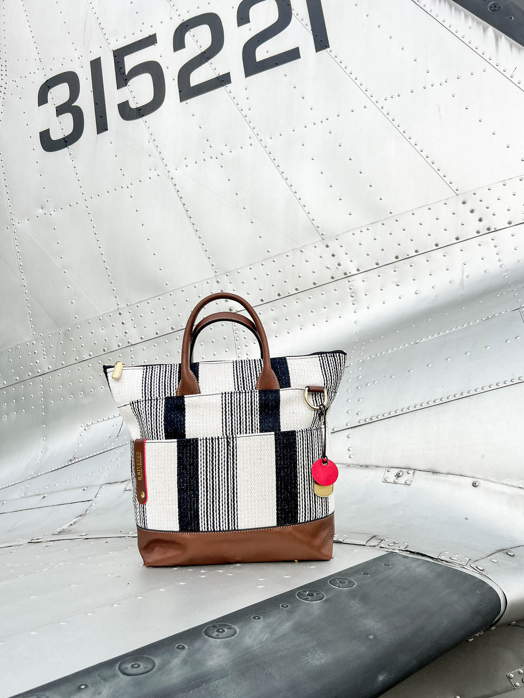 Otto | Black and White Woven + Brown Leather