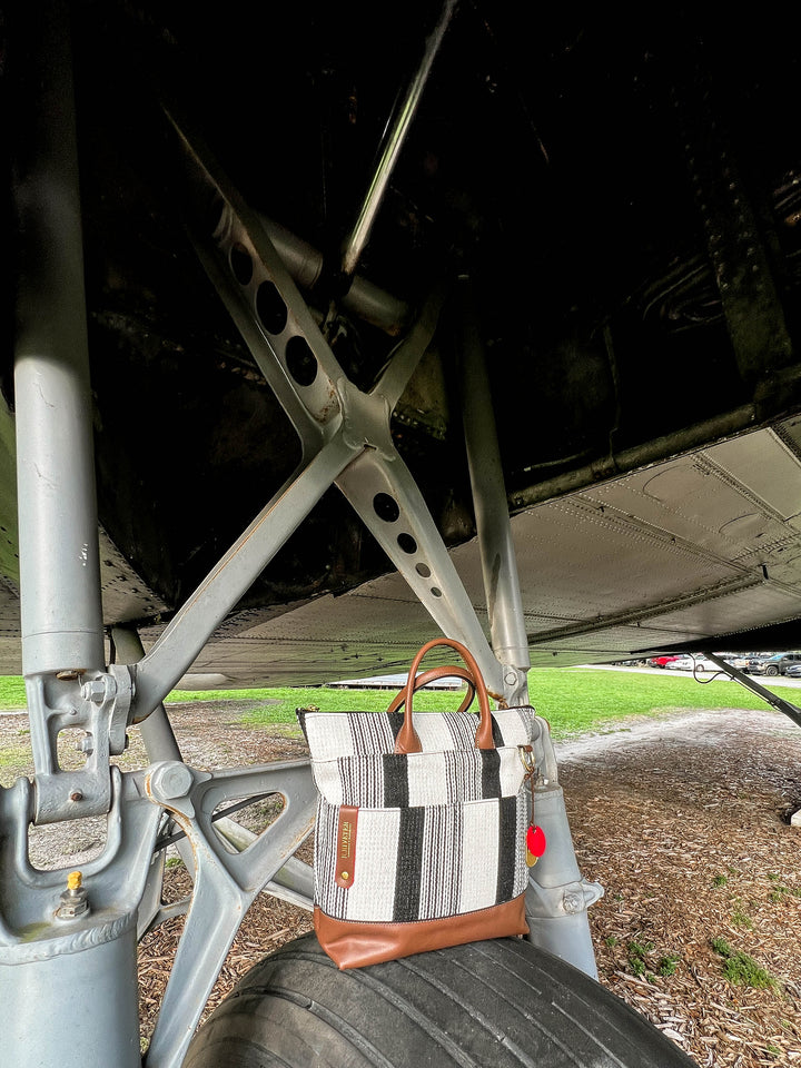 Otto | Black and White Woven + Brown Leather