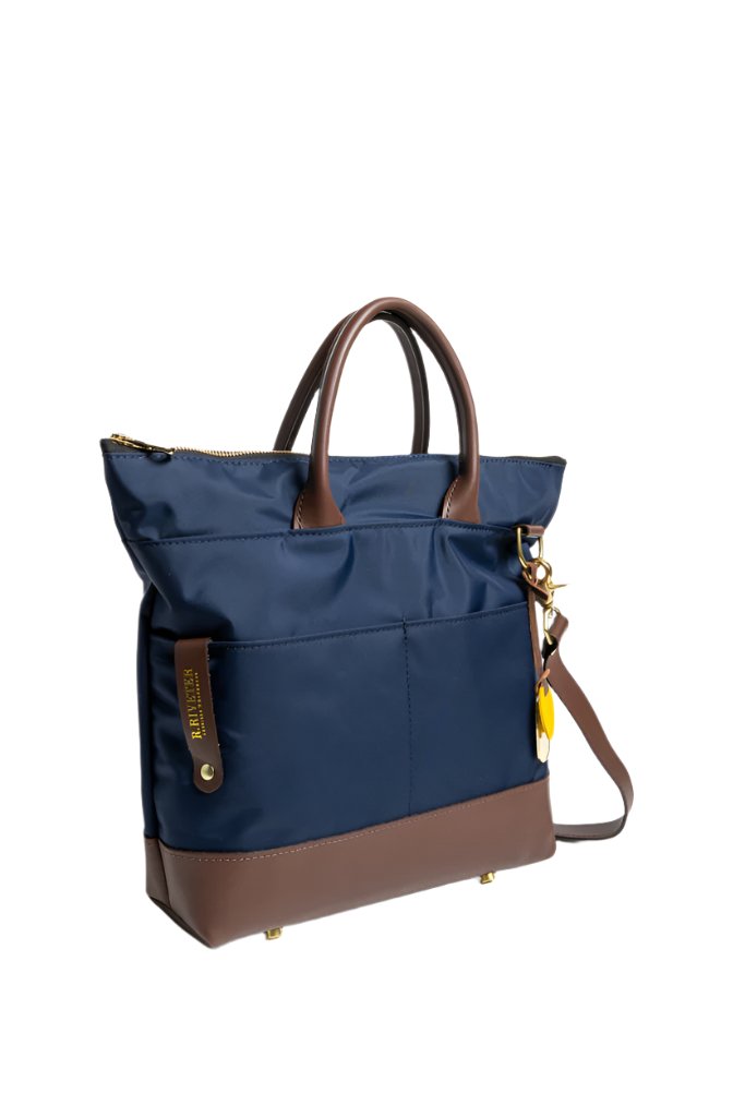 Otto | Navy Nylon + Brown Leather