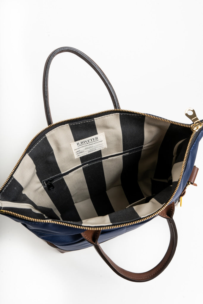 Otto | Navy Nylon + Brown Leather