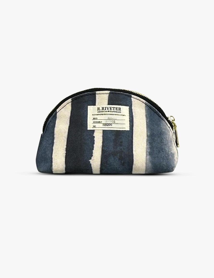 Clara | Sea Stripe + Brown Leather