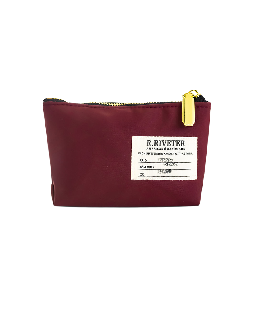Lucy Mini Zipper Pouch | Wine Nylon