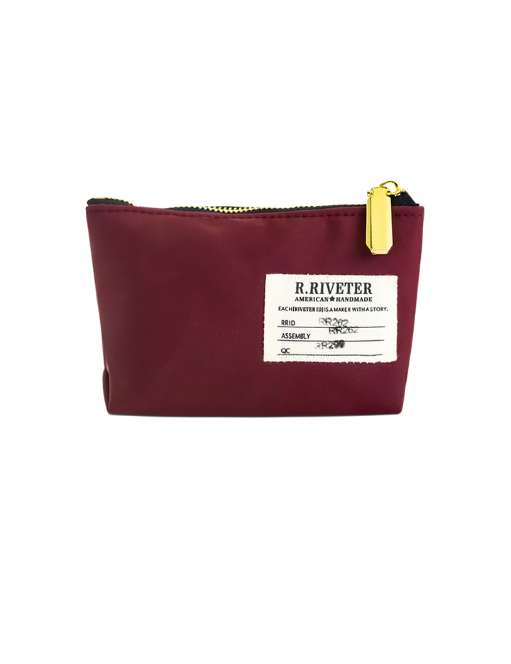 Lucy Mini Zipper Pouch | Wine Nylon