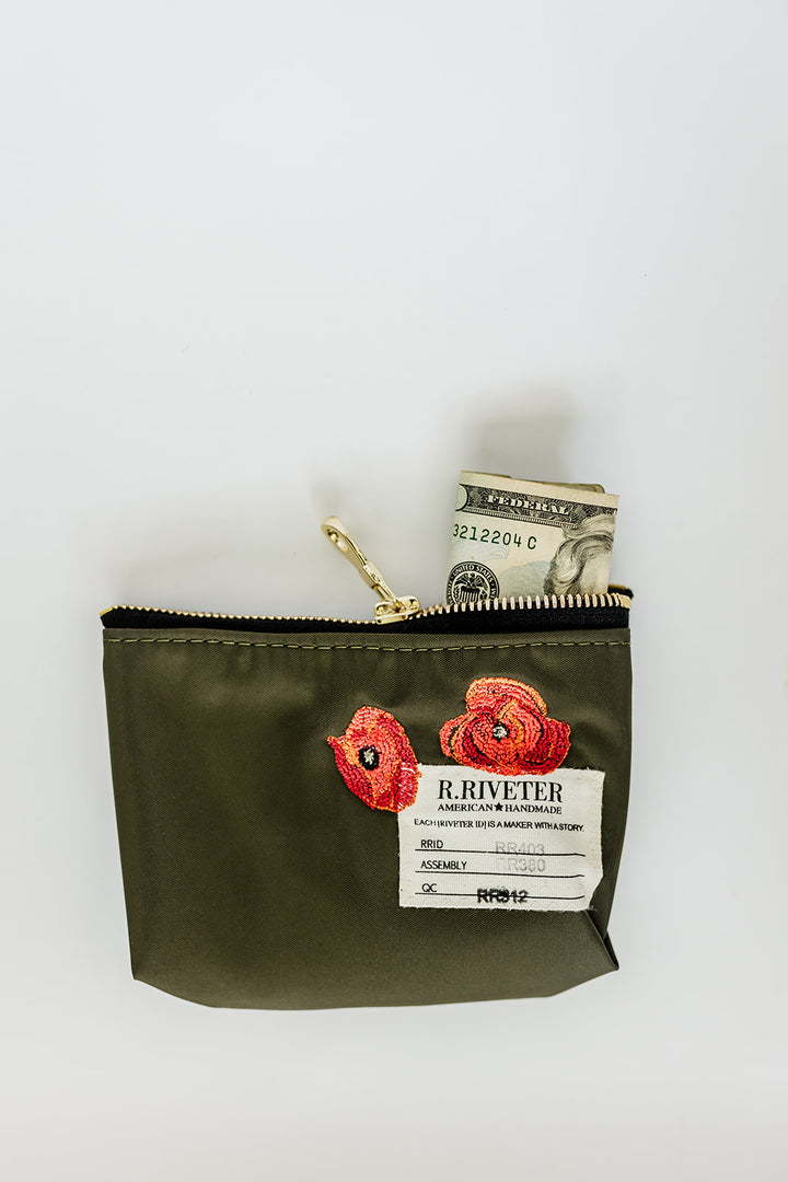 Lucy Mini Zipper Pouch | Poppy Special Edition Fatigue Nylon