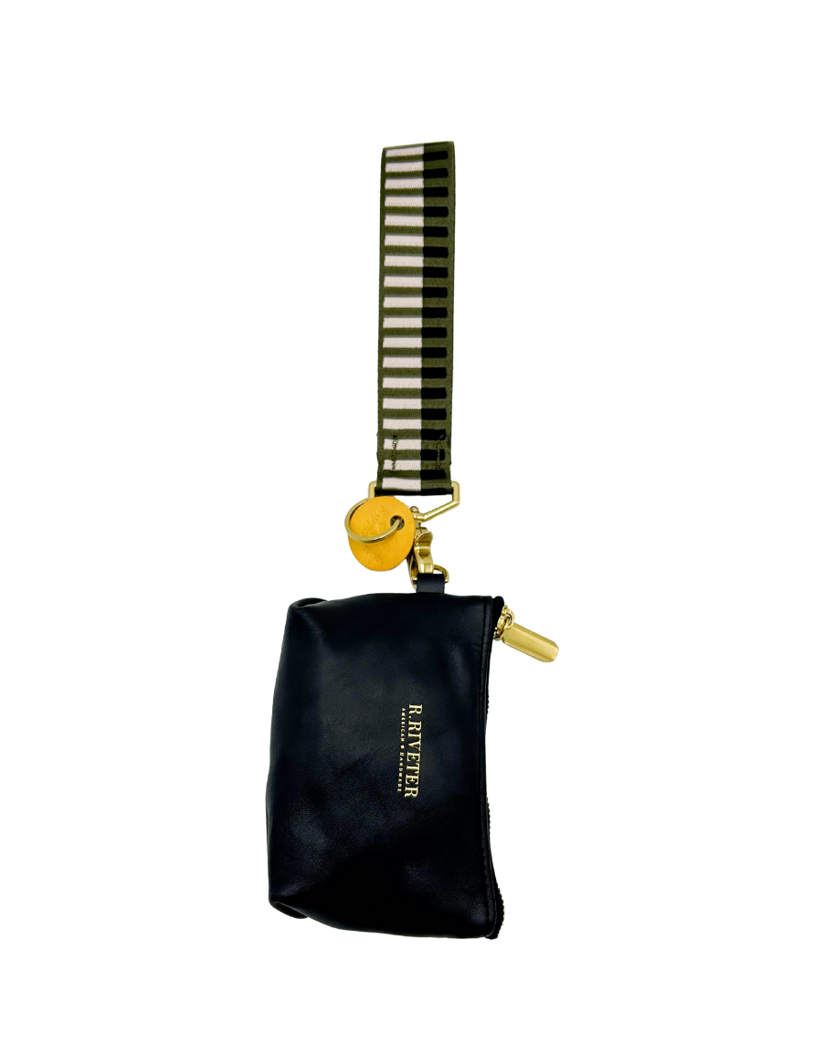 Lucy Mini Zipper Pouch | Black Leather