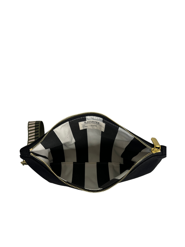 General | Umber Brown Canvas + Neutral Stripe Wristlet Strap