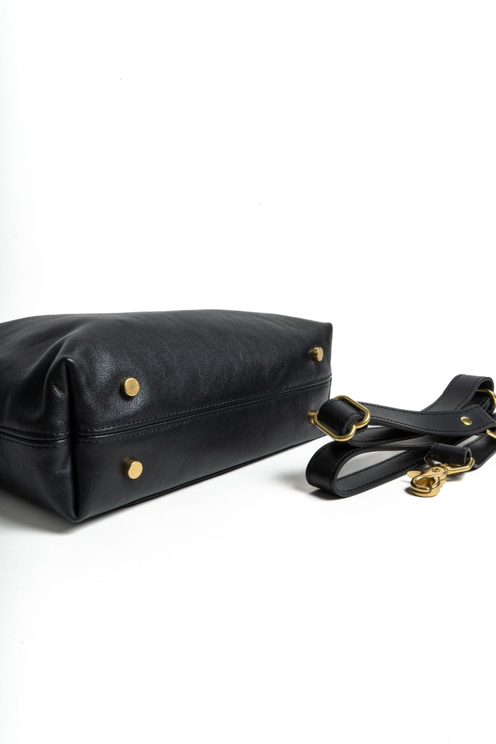 Marcy Satchel | Black Leather