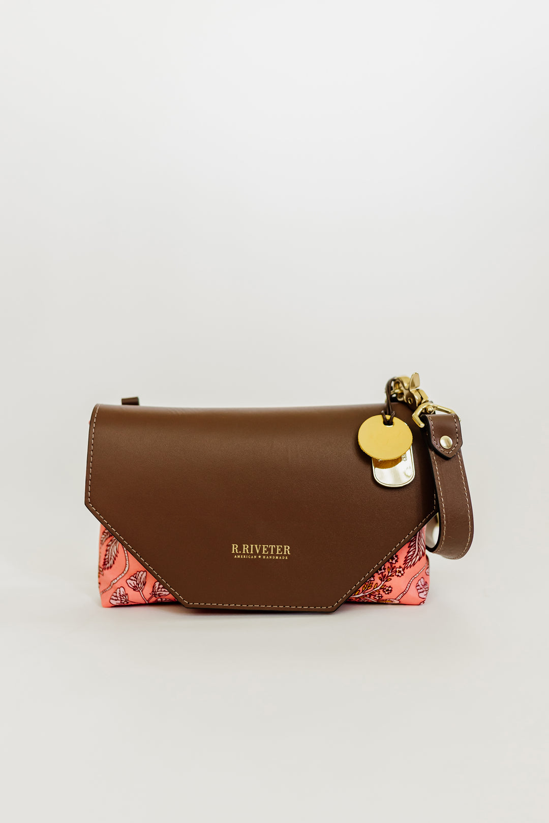 Patton | Rose Bandana Printed Nylon + Brown Leather Saddle Bag