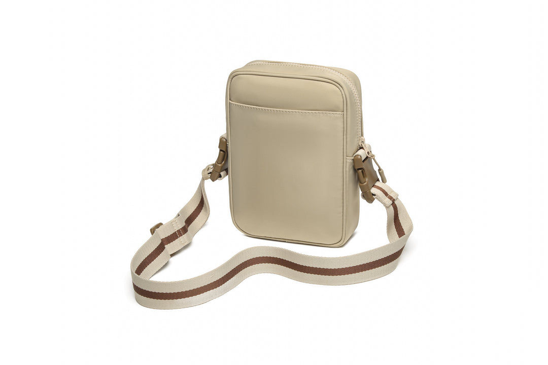 Martha  | Khaki Nylon + Neutral Stripe Webbed Strap