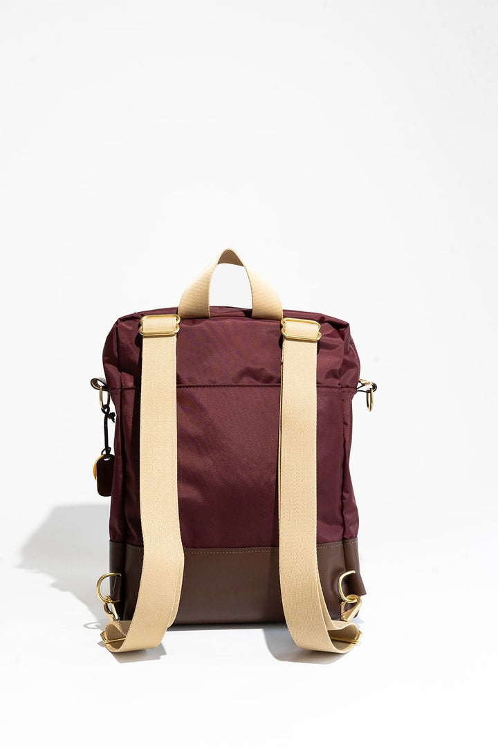 Corbin | Wine Nylon + Brown Leather