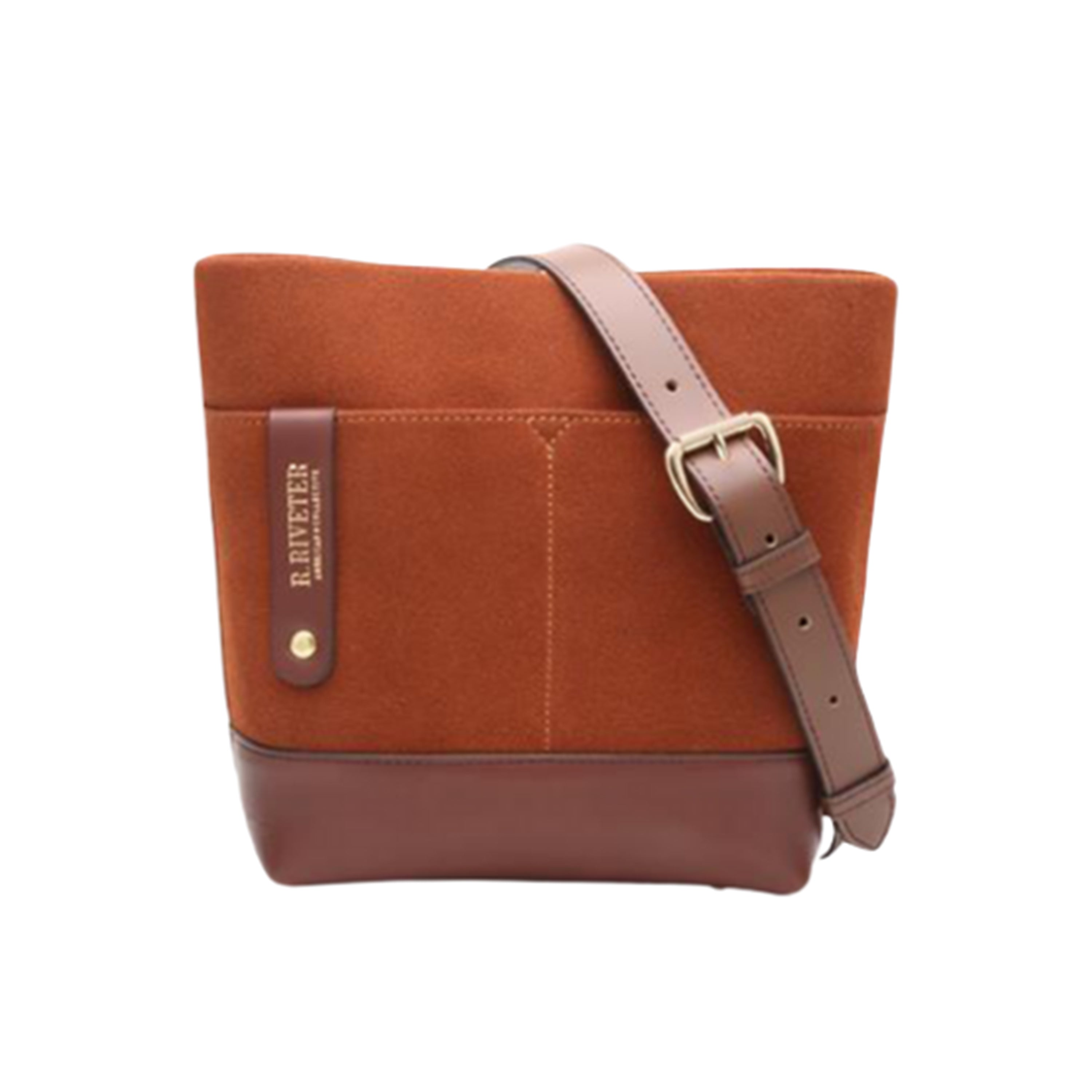 Betsy Bucket Bag | Rust Suede + Brown – R. Riveter