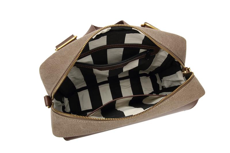 Corbin | Chocolate Washed Canvas + Brown Leather
