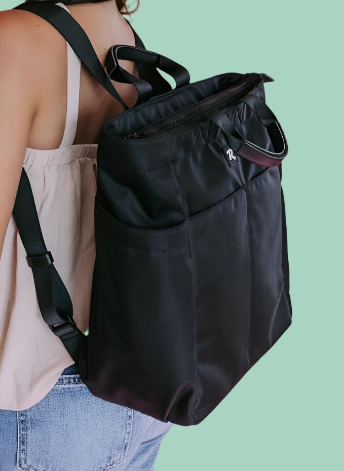 black nylon back pack