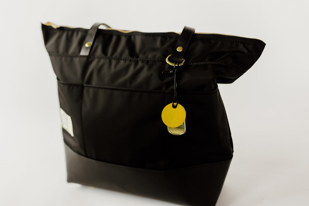 Harriet Tote Bag | Black Nylon + Black Leather