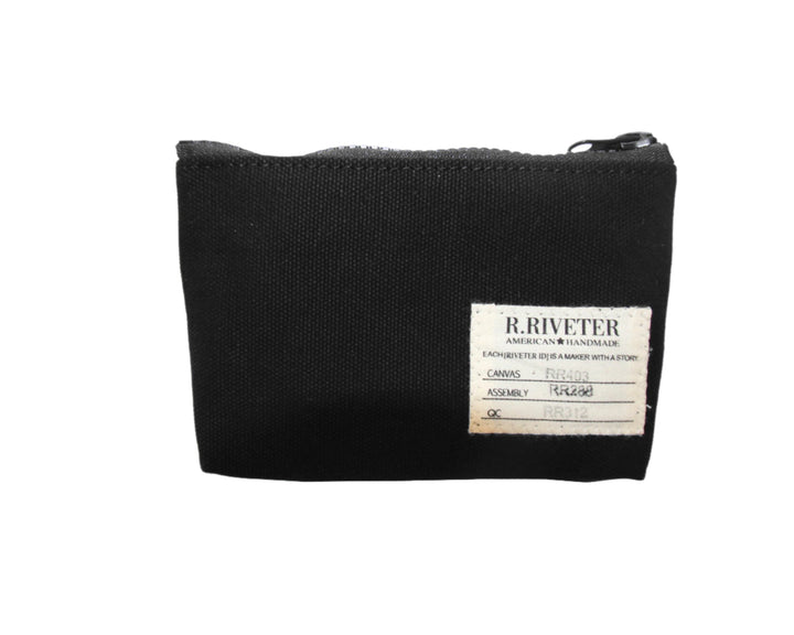 Lucy Mini Zipper Pouch | Black Canvas w/ Plastic Molded Zipper