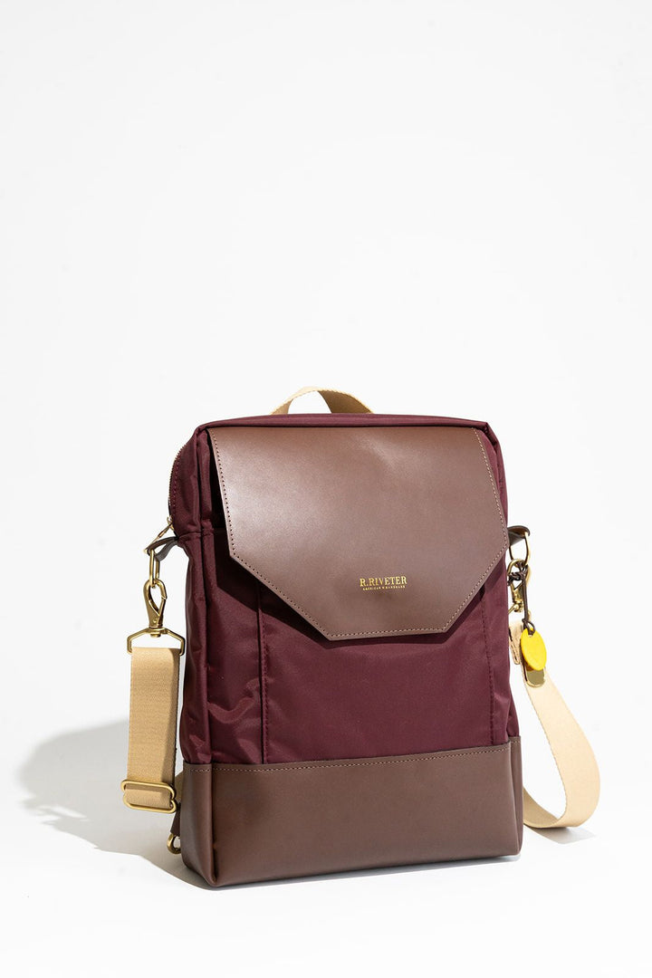 Corbin | Wine Nylon + Brown Leather