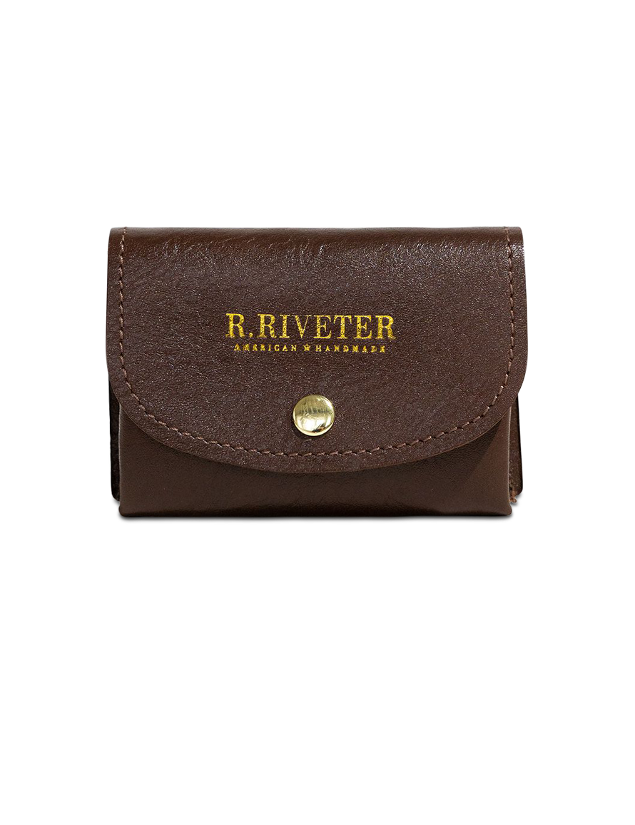 Ida Mini | Signature Brown Leather Card Holder Wallet – R. Riveter