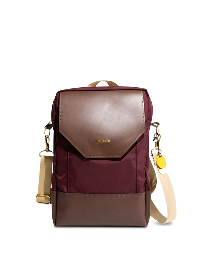 Corbin | Wine Nylon + Brown Leather