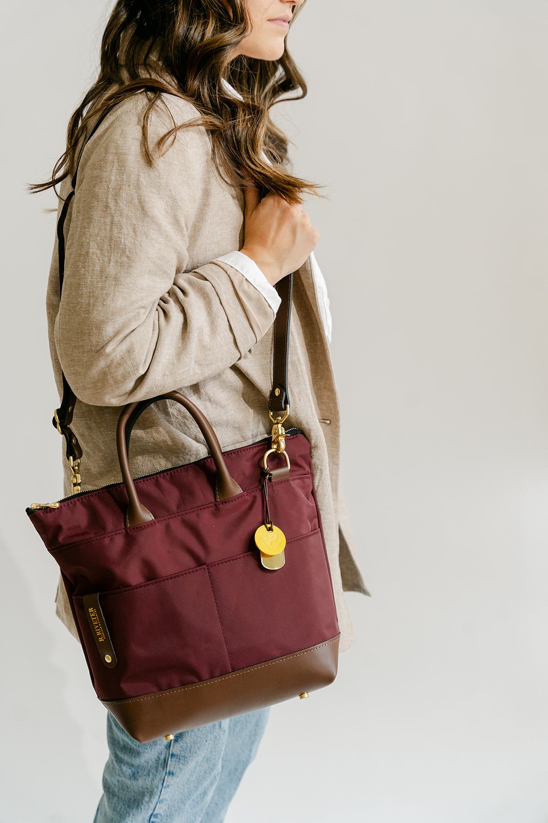 Otto | Wine Nylon + Brown Leather