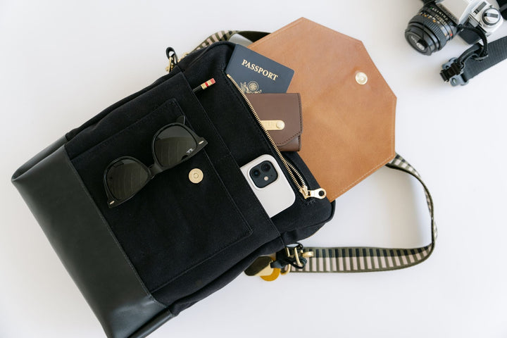 Corbin | Signature Black Canvas + Leather Backpack