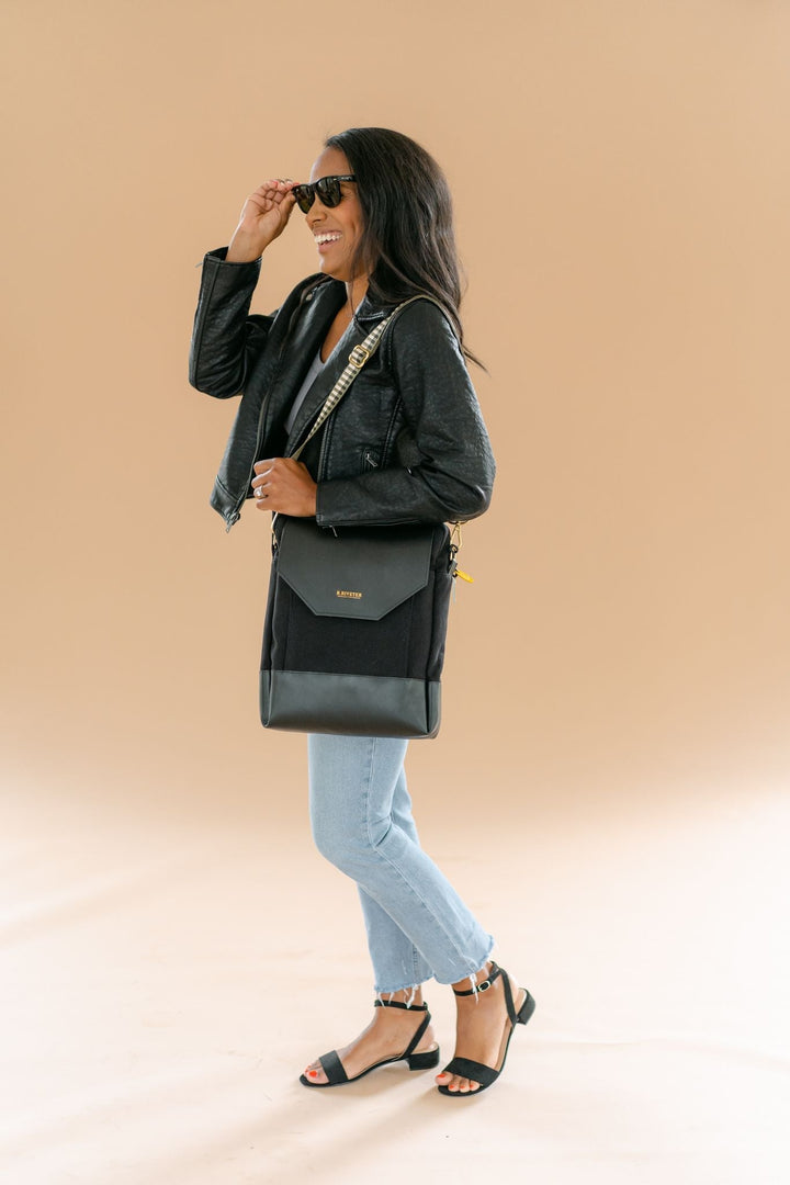 Corbin | Signature Black Canvas + Leather Backpack