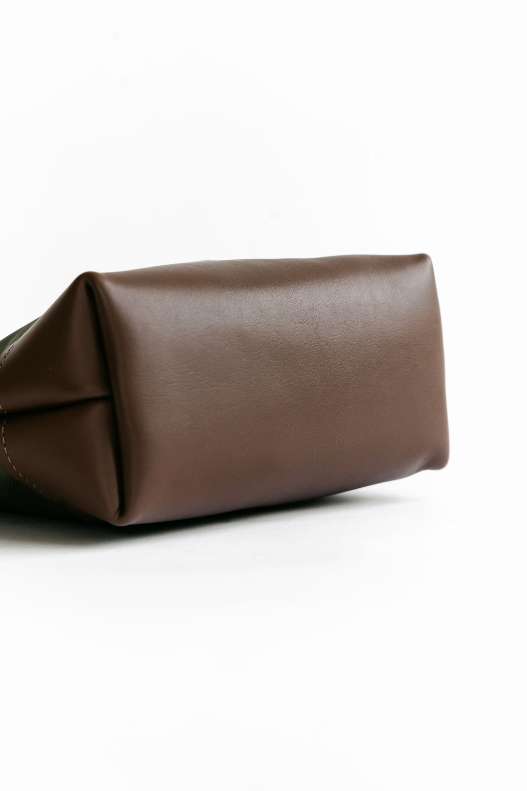 Betsy Bucket Bag | Fatigue Nylon + Brown Leather