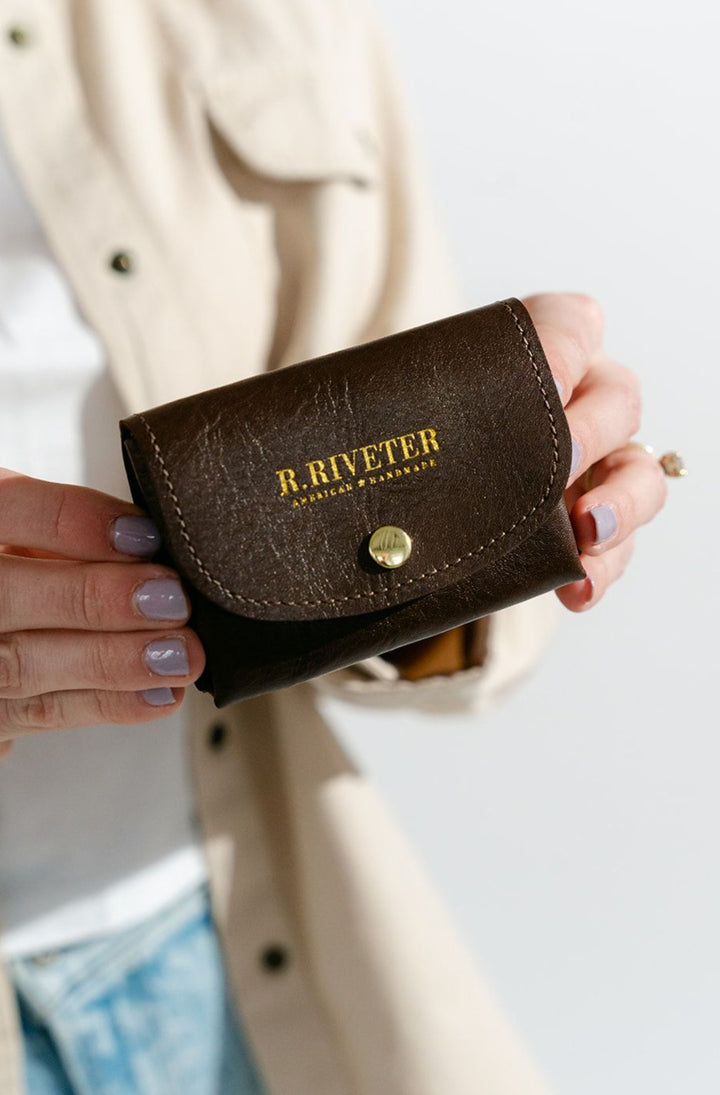 Ida Mini | Signature Brown Leather Card Holder Wallet