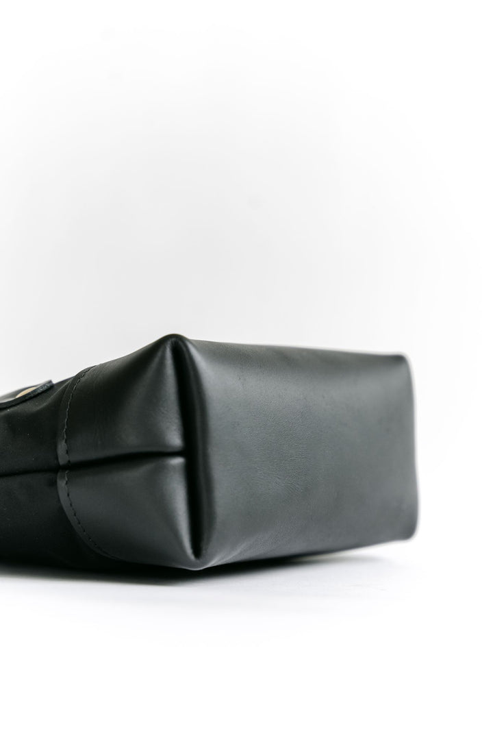 Betsy Bucket Bag | Black Nylon + Black Leather