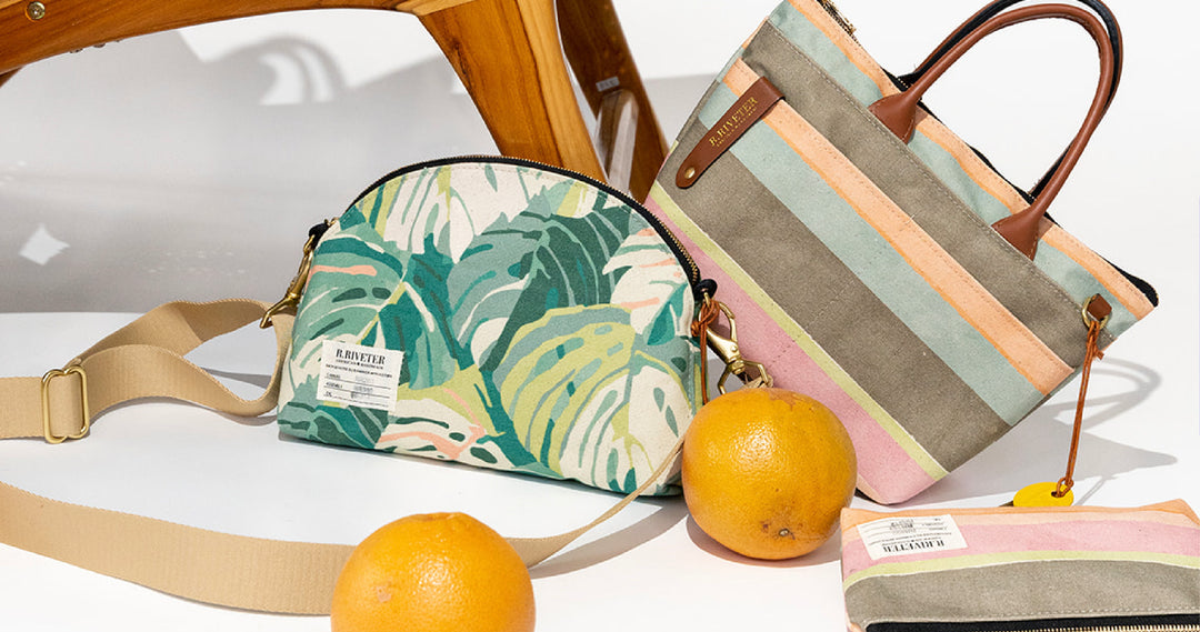 Palm leaf and sunset stripe product