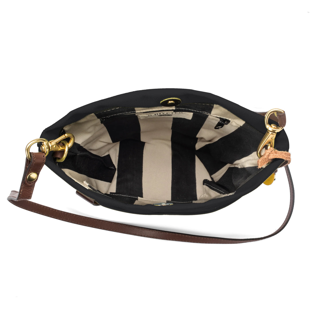 Betsy Bucket Bag | Slate Nylon + Brown Leather