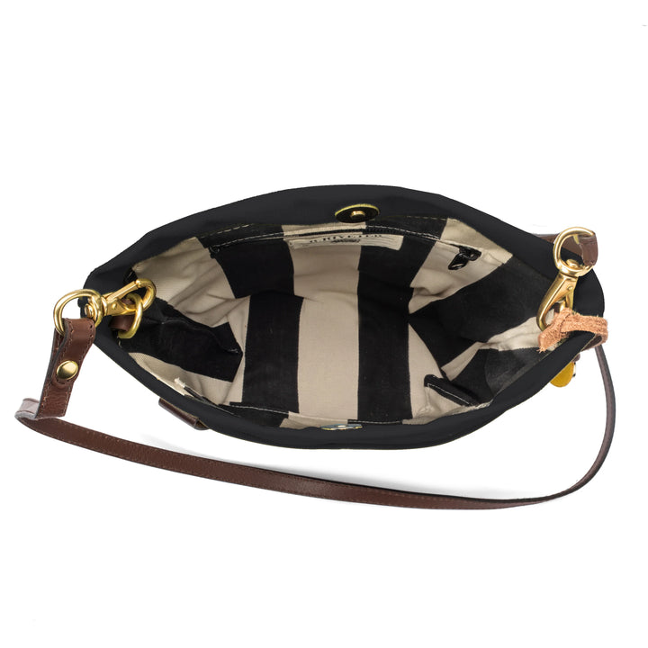 Betsy Bucket Bag | Slate Nylon + Brown Leather