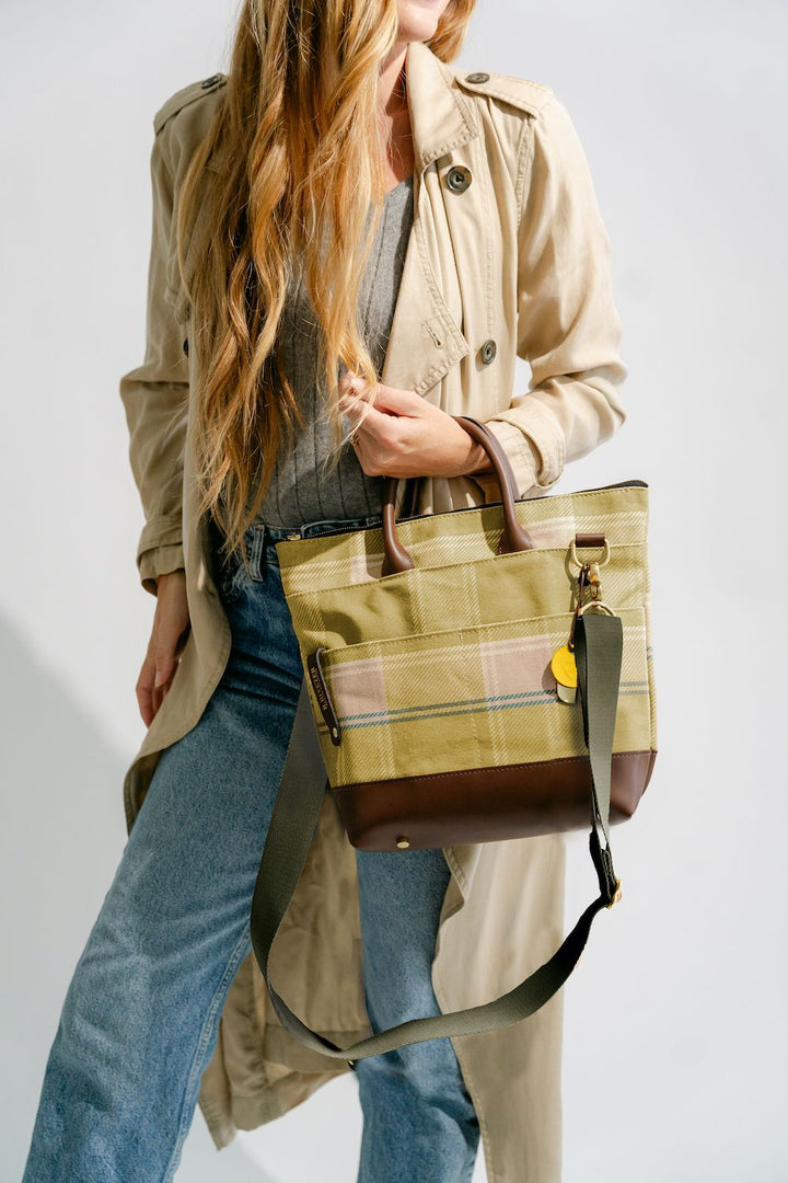 Otto | Golden Plaid Printed Canvas w/ Fatigue Webbed Crossbody Strap