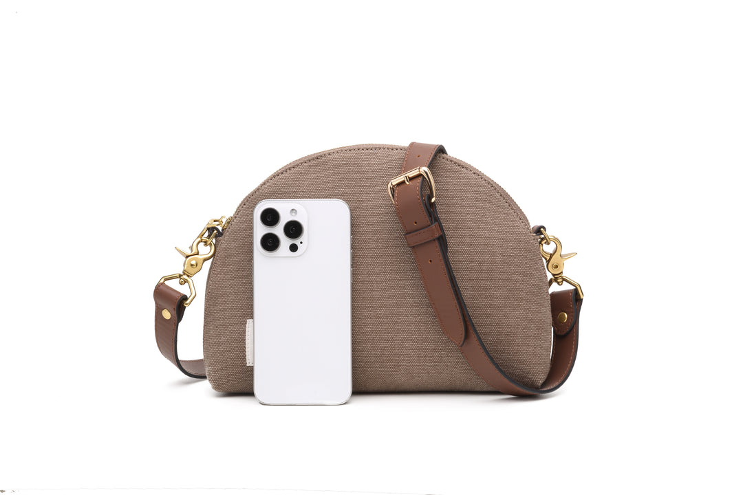 Hopper Crossbody | Chocolate Washed Canvas + Brown