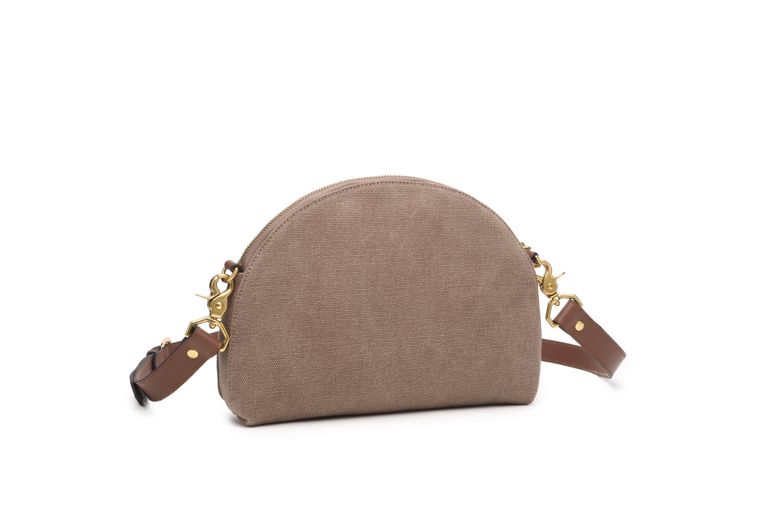 Hopper Crossbody | Chocolate Washed Canvas + Brown