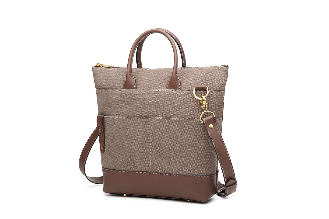 Otto Tote | Chocolate Washed Canvas + Brown Leather
