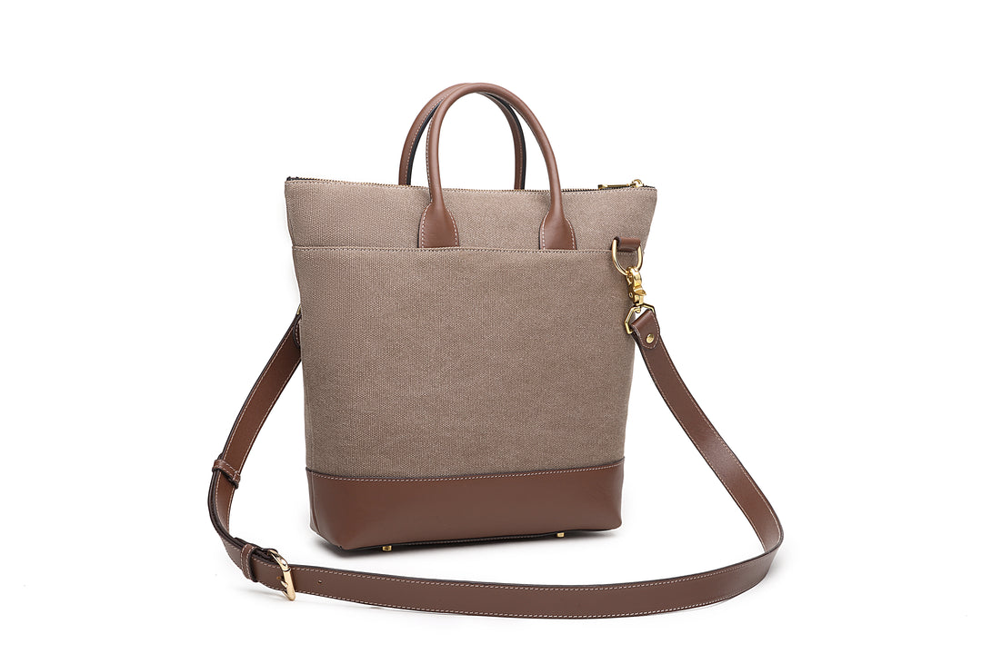 Otto Tote | Chocolate Washed Canvas + Brown Leather
