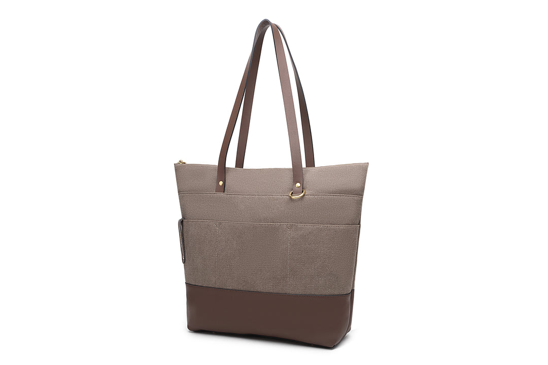 Harriet Tote Bag | Chocolate Washed Canvas + Brown Leather