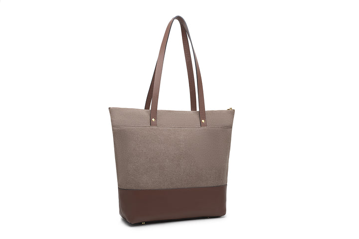 Harriet Tote Bag | Chocolate Washed Canvas + Brown Leather
