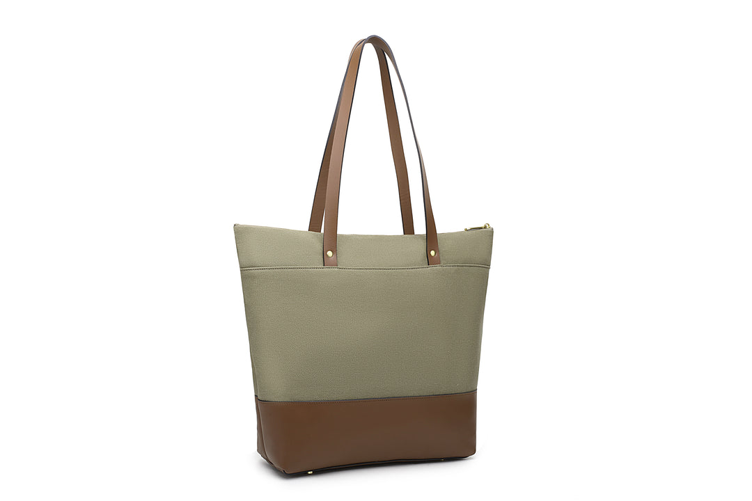 Harriet Tote Bag | Fatigue Washed Canvas + Brown Leather