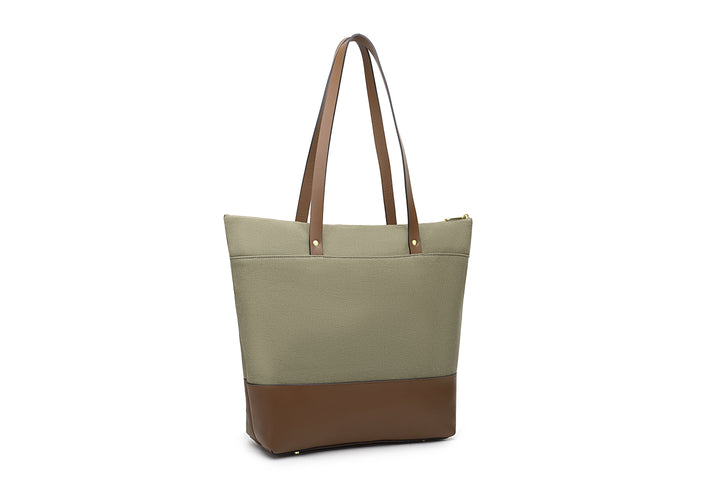 Harriet Tote Bag | Fatigue Washed Canvas + Brown Leather