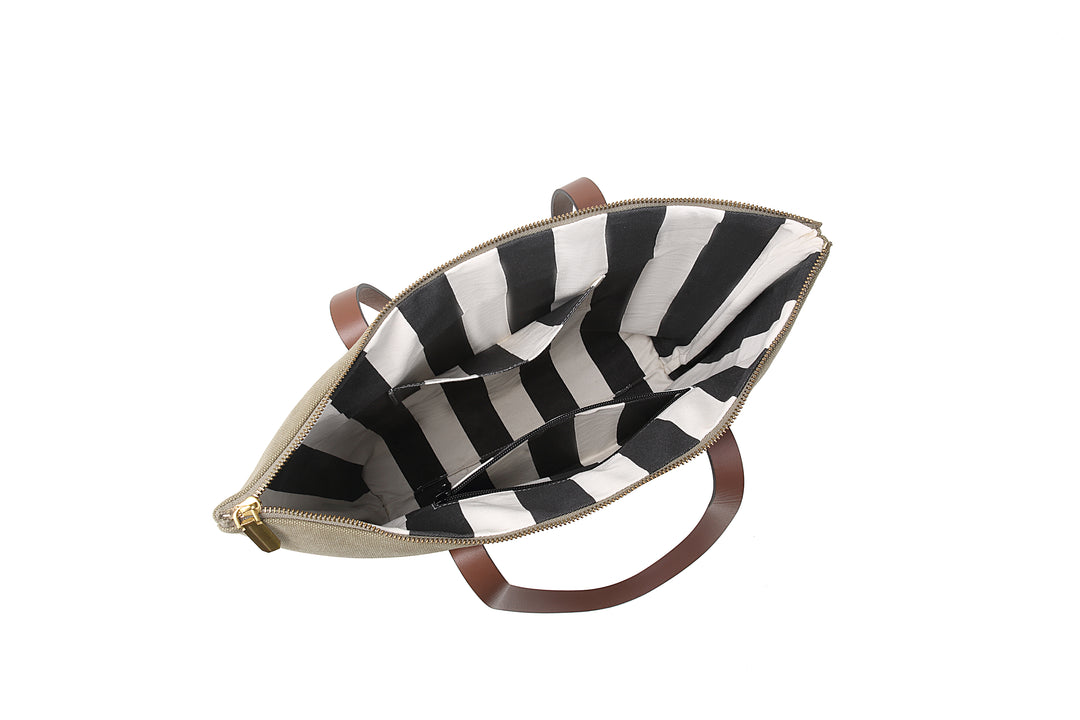 Harriet Tote Bag | Fatigue Washed Canvas + Brown Leather