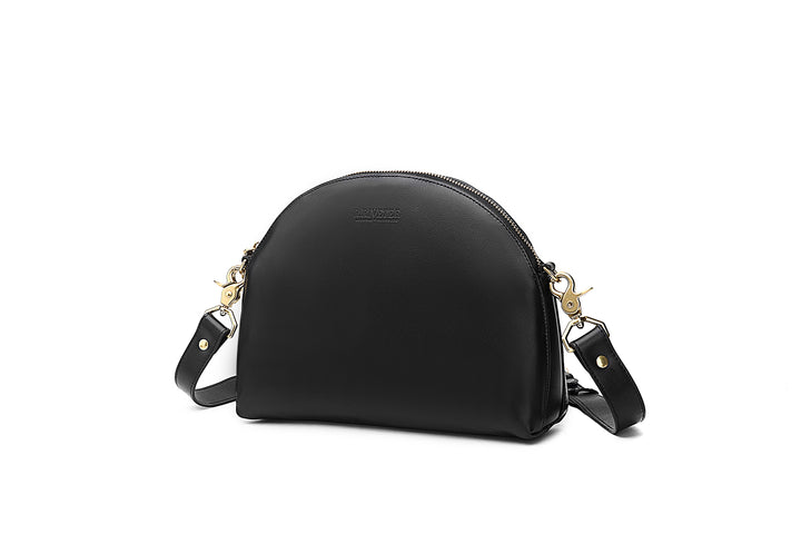 Hopper Crossbody Bag | Matte Black Leather