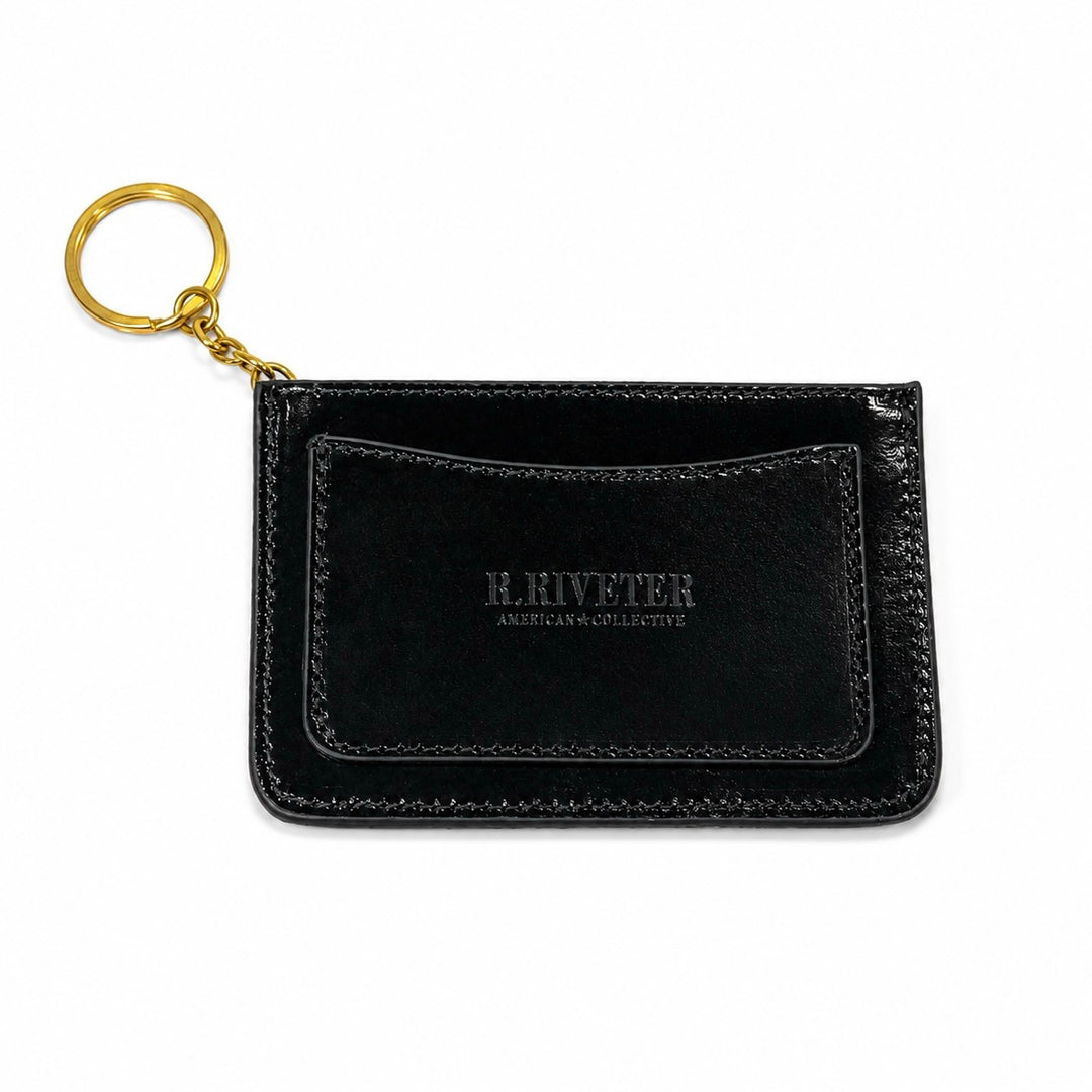 Victoria ID Card Case | Patent Black Leather Wallet