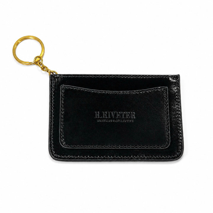 Victoria ID Card Case | Patent Black Leather Wallet