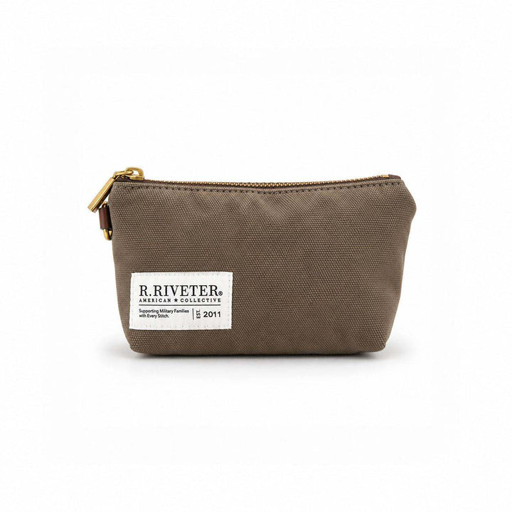 Lucy Mini Zipper Pouch | Chocolate Washed Canvas