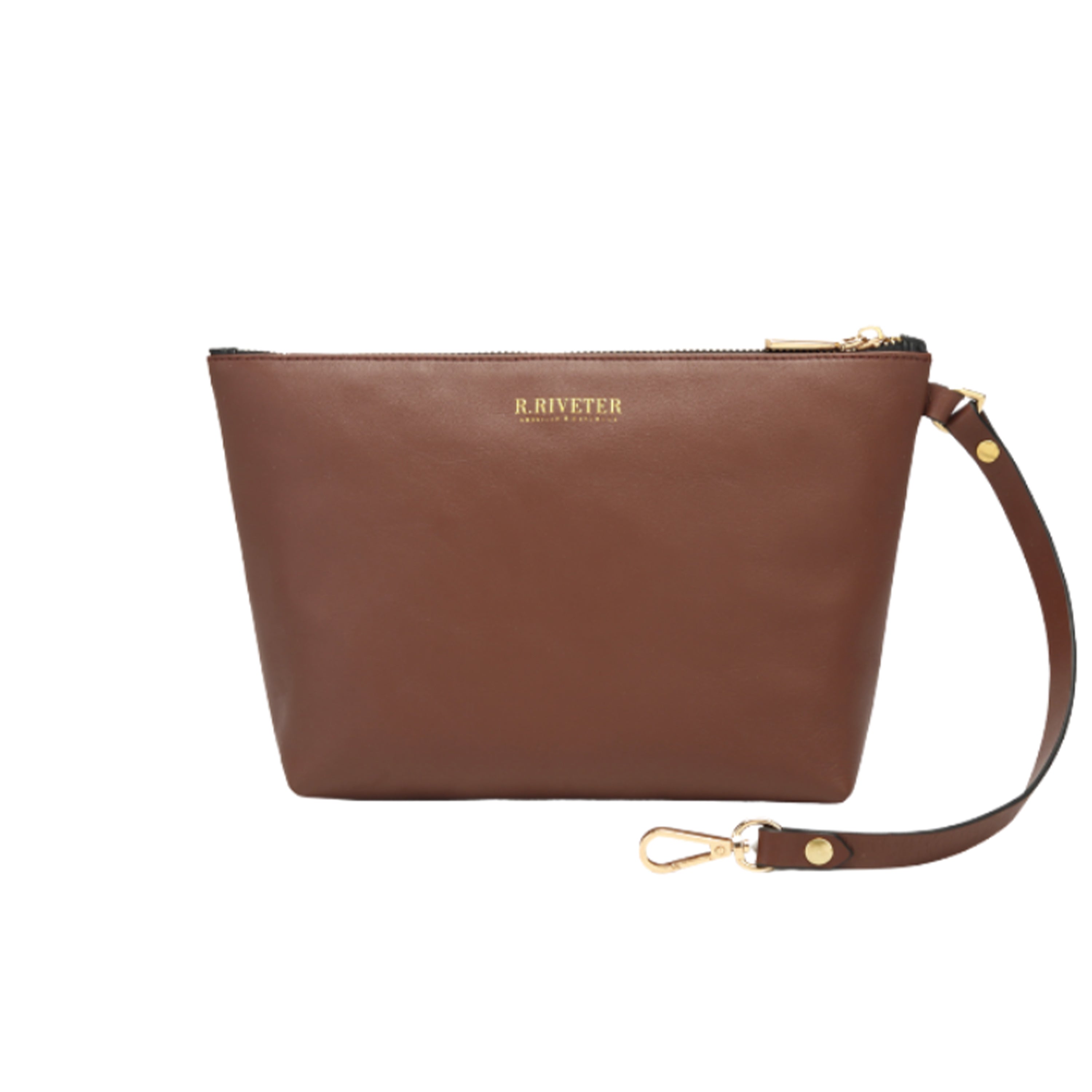 Naomi Zipper Clutch | Brown Leather