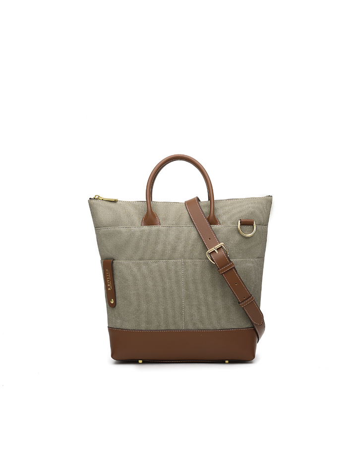 Otto Tote | Fatigue Washed Canvas + Brown Leather