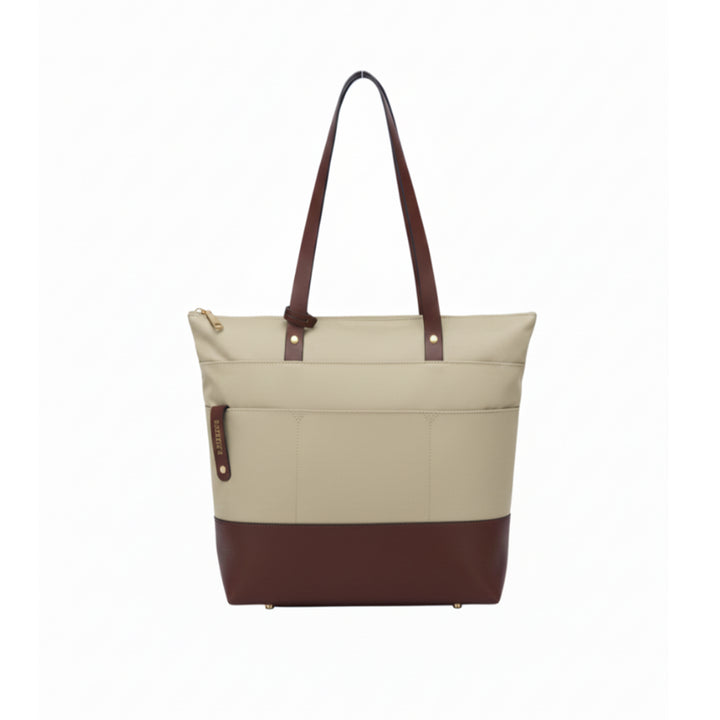 Harriet | Khaki Nylon + Brown Leather
